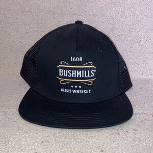 Vintage Bushmills Irish Whiskey Men's Mesh Snapback Trucker Hat Cap Black New